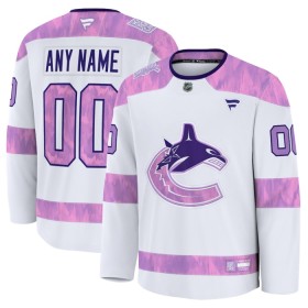 Vancouver Canucks tröja Customized Fanatics Hockey Fights Cancer Practice 2024-25 Vit - NHL Tröjor Herr
